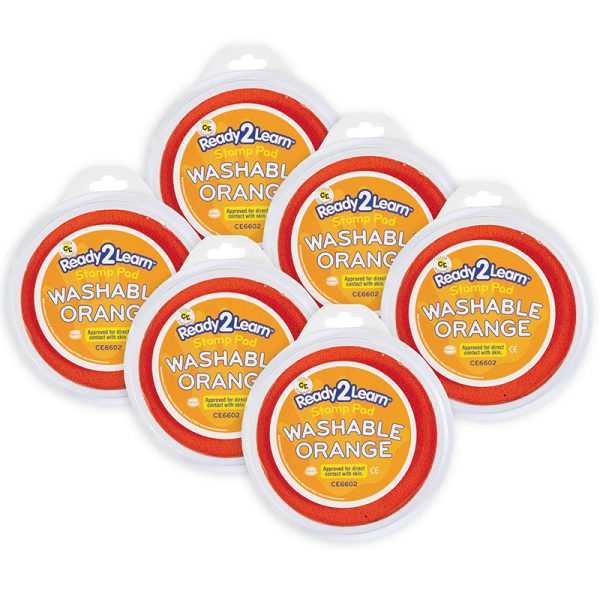 Jumbo Circular Washable Stamp Pad - Orange - 5.75" dia. - Pack of 6