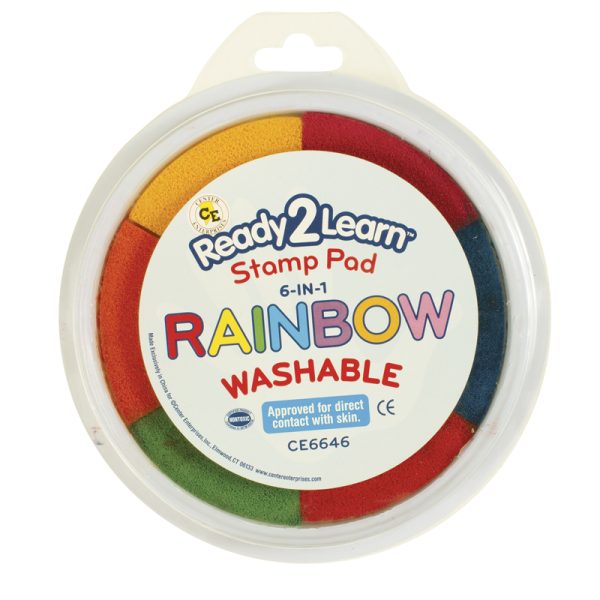 Jumbo 6-in-1 Circular Washable Stamp Pad - Rainbow - 6 Colors - 5.75" dia.