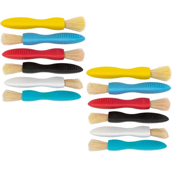 Triangle Grip Paint Brushes - 1 Size - 6 Per Set - 2 Sets