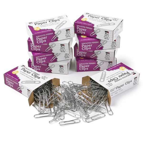 Standard Paper Clips, 100 Per Box, 10 Boxes