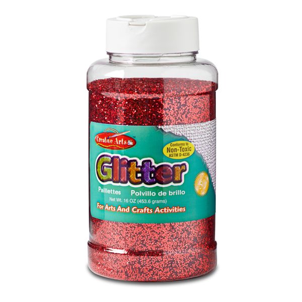 Creative Arts by Charles Leonard Glitter, 16 oz. Bottle, Red