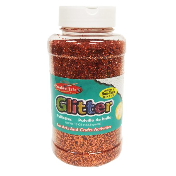 Creative Arts by Charles Leonard Glitter, 16 oz. Bottle, Orange