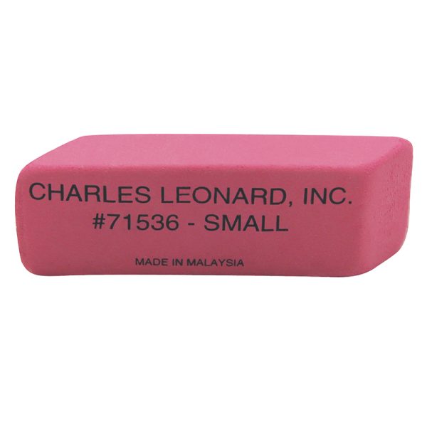 Natural Rubber Wedge Pink Erasers, Small, Box of 36