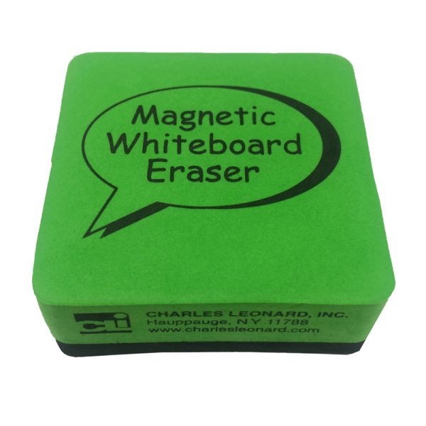 Eraser - Whiteboard - Magnetic, 2" x2", Green/Black, 12 Pack