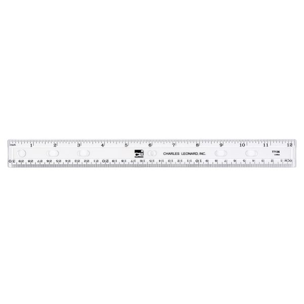 Plastic Ruler, Double Bevel, 12 Inches, Clear