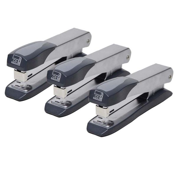 Executive Metal Stapler, Full Strip, Gray, Pack of 3