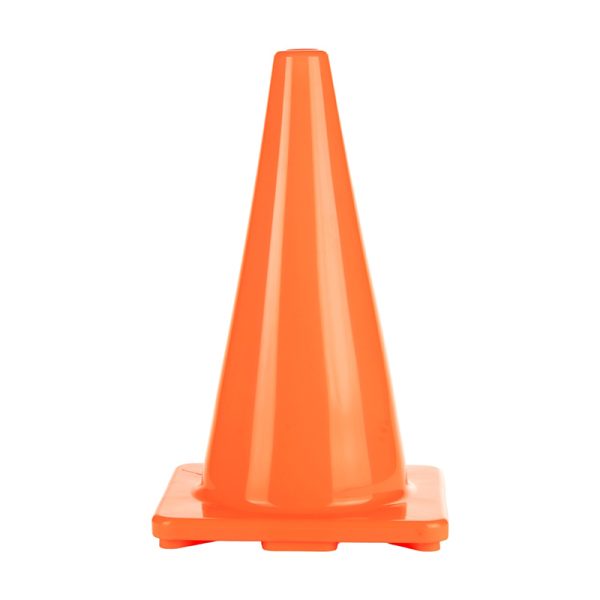 Hi-Visibility Flexible Vinyl Cone, Weighted, Orange, 18" Length