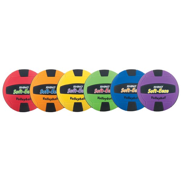 Rhino® Softeeze Volleyball Set, Assorted Colors, Set of 6