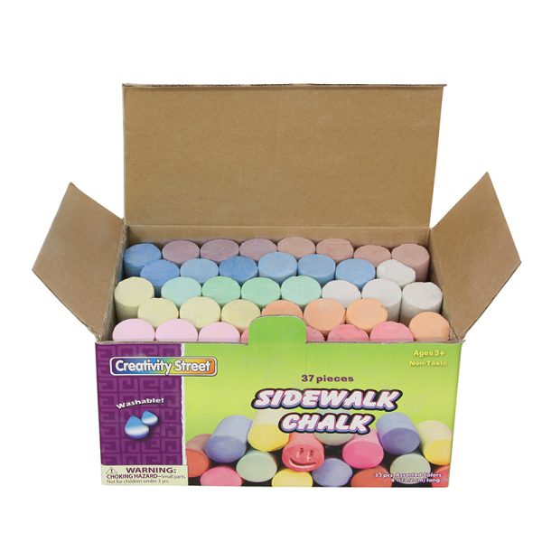 Sidewalk Chalk, Assorted Colors, 4", 36 Pieces