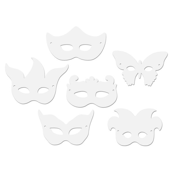 Die-Cut Paper Masks, Mardi Gras Assortment, Assorted Sizes, 24 Pieces