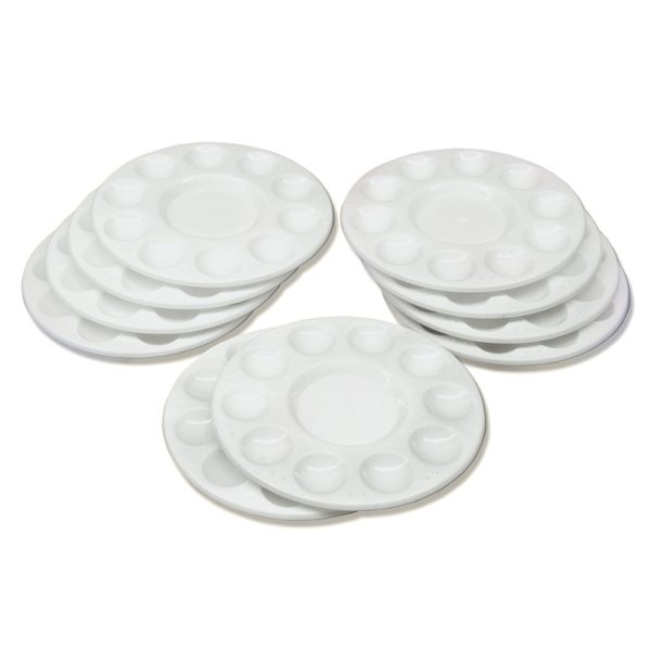 Paint Trays, Round, 10-Well, 6.75" Diameter, 10 Trays