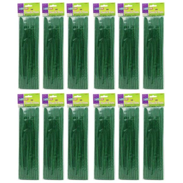 Regular Stems, Dark Green, 12" x 4 mm, 100 Per Pack, 12 Packs