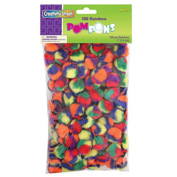 Pom Pons, Color Splash, 1", 100 Pieces