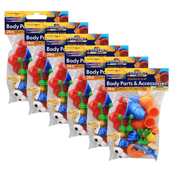 Modeling Dough & Clay Body Parts & Accessories, 26 Pieces Per Pack, 6 Packs