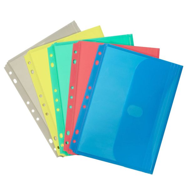 Mini Size Binder Pocket, Side Loading, Assorted, 1 Each