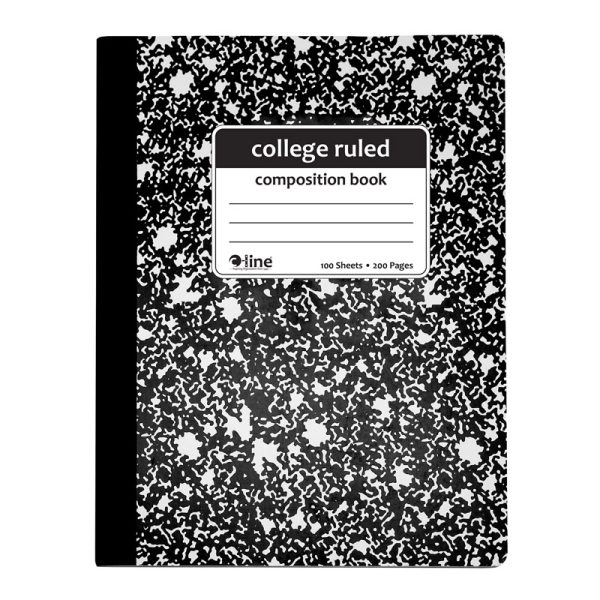 Composition Notebook, 100 Page, College Ruled, Black Marble