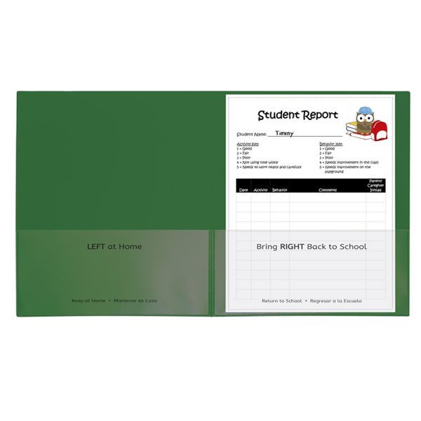 Classroom Connector™ School-To-Home Folders, Green, Box of 25