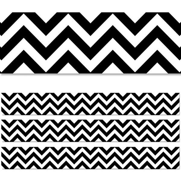 Black Chevron EZ Border, 48 Feet, 3 Packs