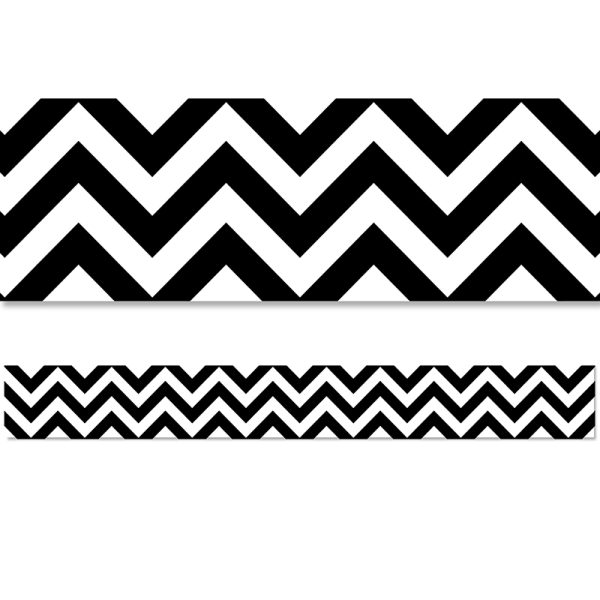 Black Chevron EZ Border, 48 Feet