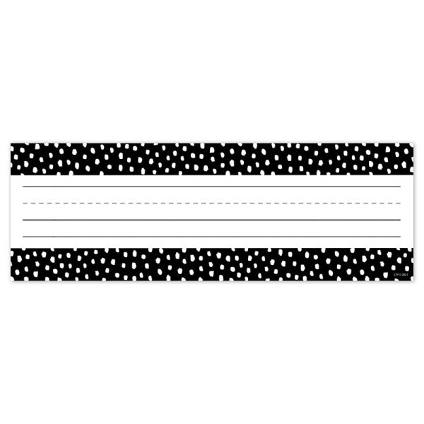 Messy Dots on Black Name Plates, 9-1/2" x 3-1/4", Pack of 36