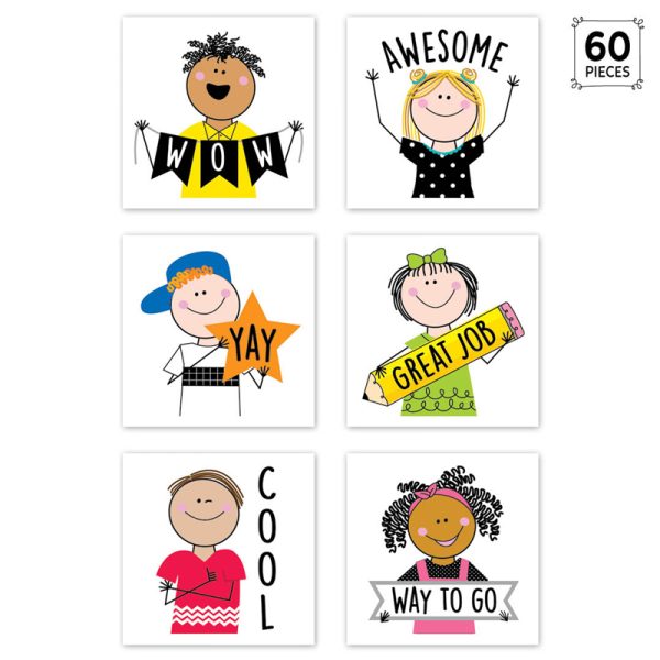 Stick Kids Rewards Stickers, 1-1/2", Pack of 60