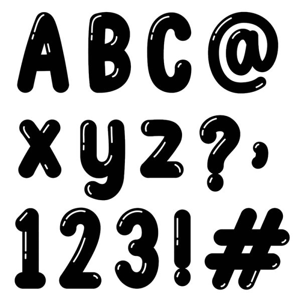 Core Decor Bubble Letters Designer Letters, 216 Pieces