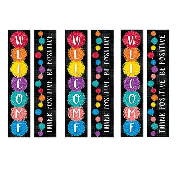 Pom-Poms Welcome Banner (2-sided), Pack of 3