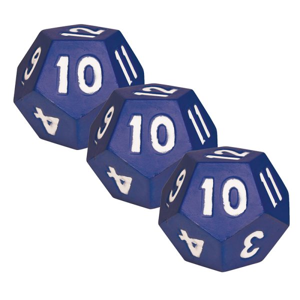 12-Sided Die - Demonstration Size - Pack of 3