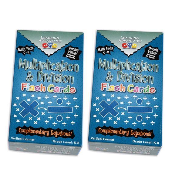 Double-Value Vertical Flash Cards - Multiplication & Division Set - 90 Per Pack, 2 Packs