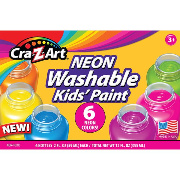 Washable Neon Paint, 6 Count