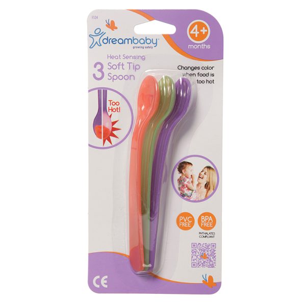 Heat Sensing Soft Tip Spoons, Pack of 3