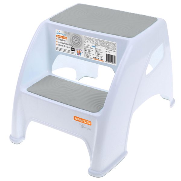 Toddler & Me™ 2-Step Stool, Gray/White