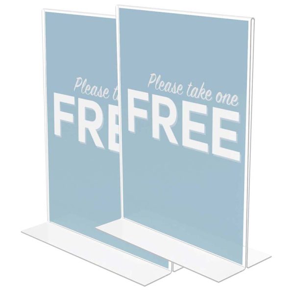 Classic Image® Stand-Up Sign Holder, Portrait, Pack of 2