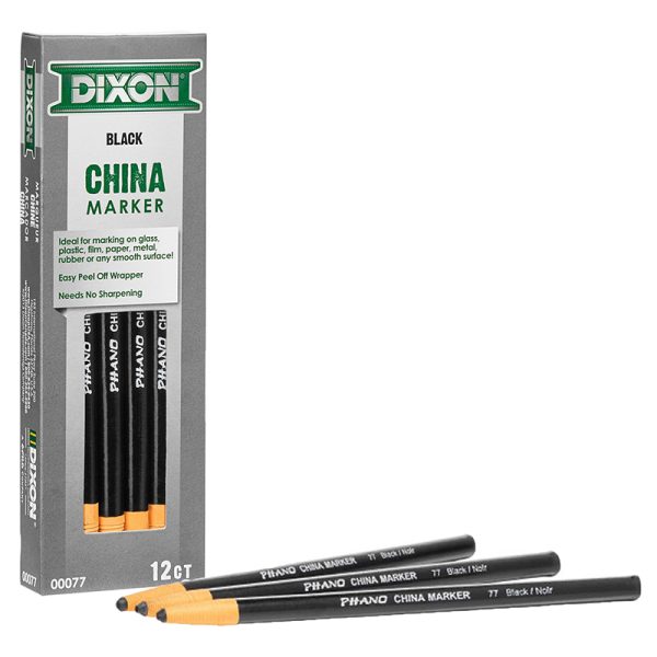 Phano China Markers, Black, Pack of 12