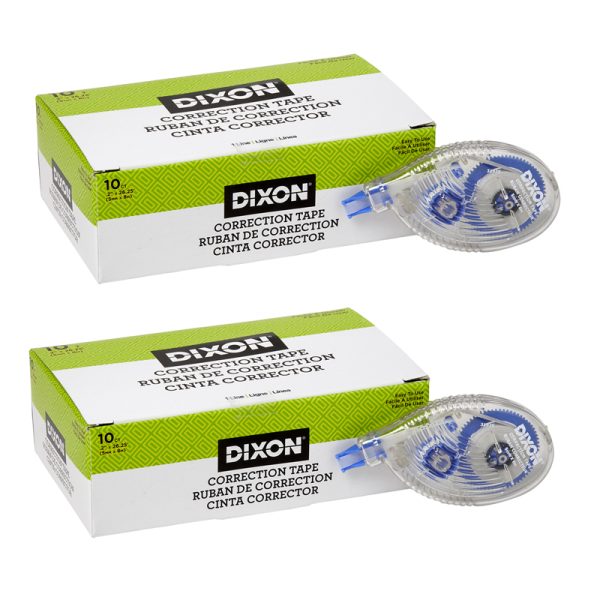 Correction Tape, 1 Line, 10 Per Pack, 2 Packs