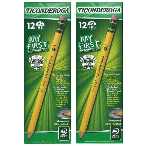 My First® Primary Size No. 2 Pencils with Eraser, 12 Per Box, 2 Boxes