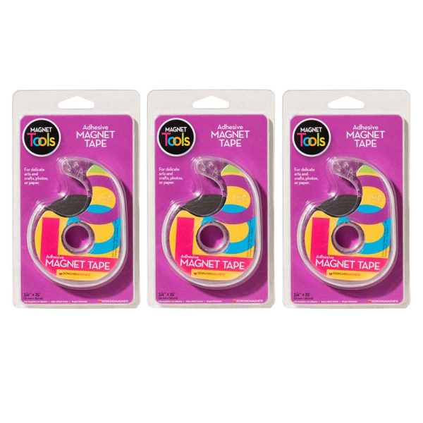 Magnet Tape in Dispenser, 3/4" x 25', Pack of 3