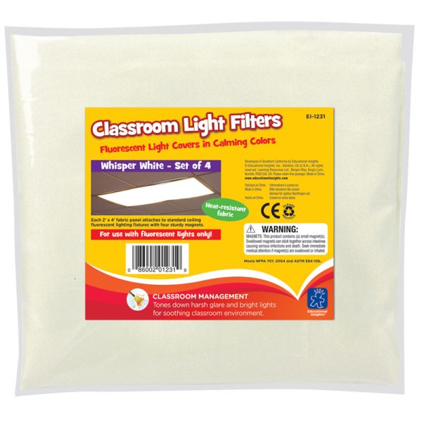 Classroom Light Filters, Whisper White, Set of 4