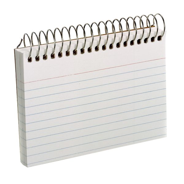 Spiral Index Cards, 3" x 5", White, Ruled, 50 Per Pack