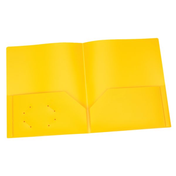 Poly Two Pocket Portfolio, Yellow, Pack of 25