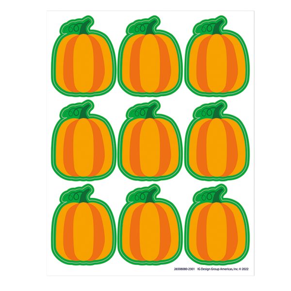 Fall Pumpkin Giant Stickers, Pack of 36