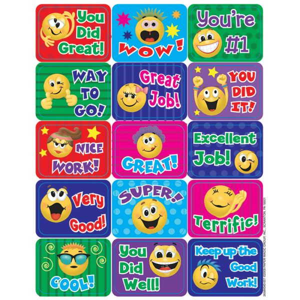 Emoticons Success Stickers, Pack of 120