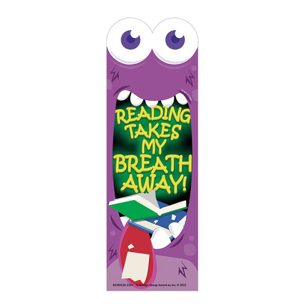 Reading Takes My Breath Away Monster Breath Scented Bookmarks, Pack of 24