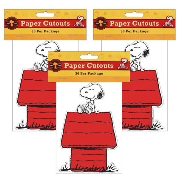 Snoopy® on Dog House Paper Cut Outs, 36 Per Pack, 3 Packs