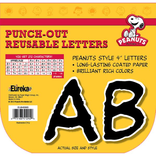 Peanuts® Black Deco 4" Letters, 212 Characters