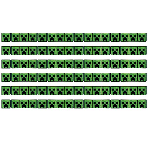 Minecraft Creeper Lineup Wide Trim, 37 Feet Per Pack, 6 Packs