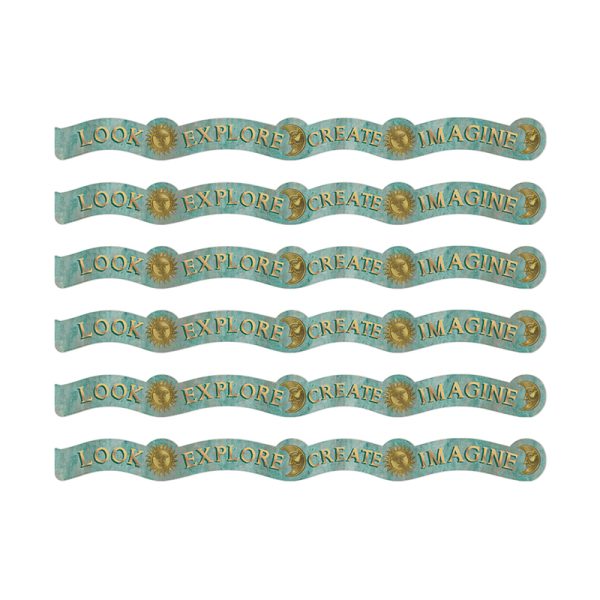 Curiosity Garden Dream Explore Create Imagine Extra Wide Deco Trim®, 37 Feet Per Pack, 6 Packs