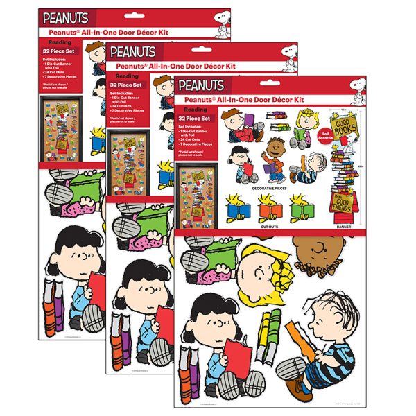 Peanuts® Reading All-In-One Door Decor Kit, 32 Pieces Per Set, 3 Sets