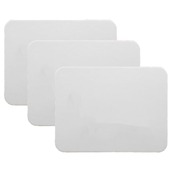 Magnetic Dry Erase Board, Two-Sided Blank/Blank, 9" x 12", Pack of 3