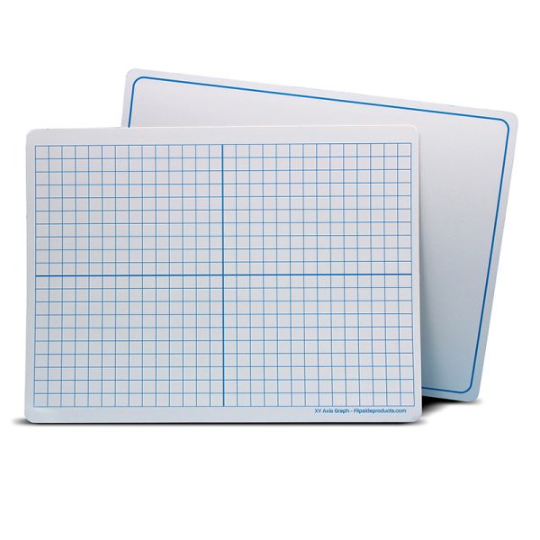 Dry Erase Learning Mat, Two-Sided XY Axis/Plain, 9" x 12", Pack of 12